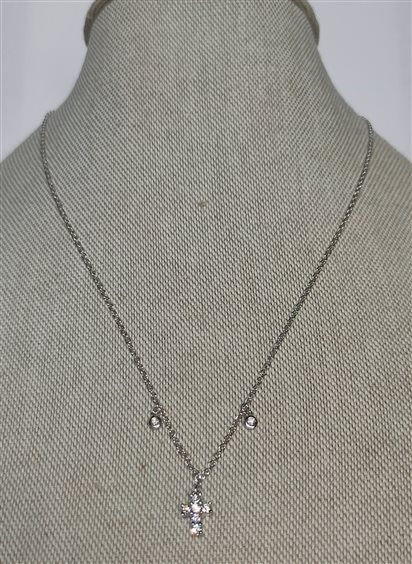 Collana Sangiorgi Preziosi Donna PREZIOSI SANGIORGI CROCE BIANCA in Oro bianco Diamante PS156641 - PS156641